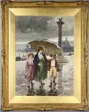 A Rainy Day, Venice by Leonardo Morello, watercolour, sold Apr 2025