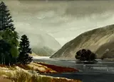 Untitled by Edwin Grieg Hall, watercolour, sold Apr 2025
