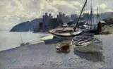 The Berth at Conwy by Hubert Coop, watercolour, sold Apr 2025