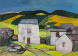 1980s by John Elwyn, acrylic on paper, sold Apr 2025