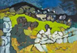 Untitled by John Elwyn, oil on canvas, sold Apr 2025