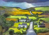 April in Dyfed by John Elwyn, acrylic on paper, sold Apr 2025