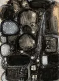Night Townscape by Ernest Zobole, mixed media on paper, sold Apr 2025