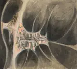 Untitled by Ernest Zobole, mixed media on paper, sold Apr 2025