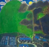 Landscape in the Night No. 1 by Ernest Zobole, oil on canvas, sold Apr 2025