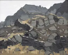 Cwm Eilir by Kyffin Williams, oil on canvas, sold Apr 2025