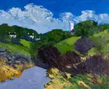 Manorbier by Gwilym Prichard, oil on canvas, sold Apr 2025