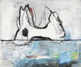 Gwalia ar y Gorwel II / Horizon, Wales II by Iwan Bala, 2001, oil on panel, sold Apr 2025