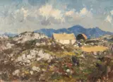 Cottages Among the Rocky Connemara by Gyrth Russell, oil on board, sold Apr 2025