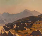 Snowdon from the Southern Flanks of the Glyders by David James Woodford, oil on board, offered Apr 2025