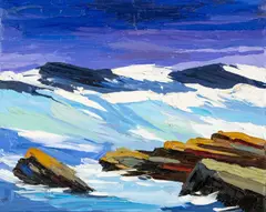 Sea Study by David Barnes, oil on canvas, sold Apr 2025