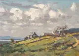 Hillside Above Caernarvon by Gyrth Russell, oil on board, sold Apr 2025