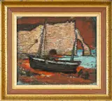 Étretat, France by Charles White, oil on board, sold Apr 2025