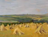 Wheatfield by John Cyrlas Williams, oil on board, sold Apr 2025