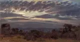 Evening Sky by David James Woodford, oil on card, sold Apr 2025