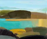 Whistling Sands, Misty Day by Sarah Carvell, oil on canvas, sold Apr 2025