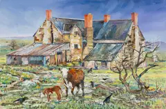 Vacant Farm by Alex Williams, 2024, oil on canvas, sold Apr 2025