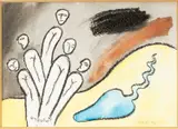 Y Teulu by Iwan Bala, mixed media on paper, sold Apr 2025
