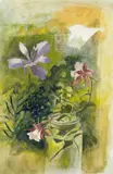 Garden Flowers in a Glass Jar by John Elwyn, watercolour, sold Apr 2025