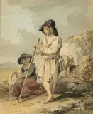 A Welsh Goat-Herd by Paul Sandby, watercolour & pencil, sold Apr 2025