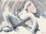 The Poet by Kevin Sinnott, watercolour, sold Apr 2025