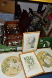 to include a collection of framed prints, Chinese watercolours on silk, by Five Boxes Of Sundries, watercolor, sold Feb 2023