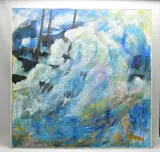 Wreck by Graham Benton, 2014, mixed media on canvas, sold Feb 2023