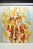 An untitled abstract composition by Graham Benton, mixed media on canvas, sold Feb 2023