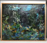 Gull rock by Graham Benton, 1991, mixed media, sold Feb 2023