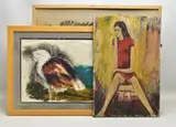 Gull by Graham Benton, mixed media on paper, sold Feb 2023