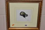 A study of a ferret in a natural setting by Mandy E Shepherd, watercolour on paper, sold Feb 2023
