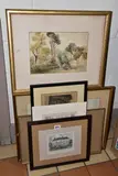 COMPRISING A WATERCOLOUR SIGNED A. MONTAGUE, depicting three figures by Eight Paintings And Prints, WATERCOLOUR, sold Feb 2023