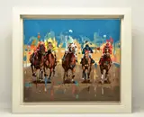Race time by Pete Hawkins, 2020, oil on canvas, sold Jan 2023