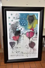 Love you in the dark by Annie Rodrigue, mixed media on canvas, sold Jan 2023
