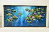 Estanque de lirios i / lily pond i by Antonio Villalba, oil on canvas, sold Dec 2022