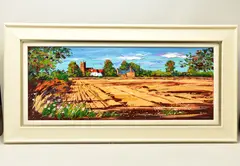 Church spire and shadows, bolton by Lynn Rodgie, oil on canvas, sold Dec 2022