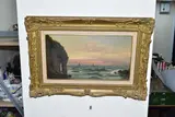 An untitled sunset maritime seascape by George Henry Jenkins, oil on canvas, sold Dec 2022