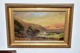 An untitled coastal landscape by George Henry Jenkins, oil on board, sold Dec 2022