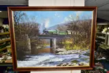 Locomotive 7828 odney manor by Barry Walding, 1988, oil on canvas, offered Dec 2022