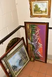 comprising a river landscape with snow covered mountains by Decorative Pictures And Metalwares Etc, oil on canvas, sold Dec 2022