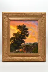 Harlestone bridleway, northamptonshire by Daniel van der Putten, oil on board, sold Nov 2022