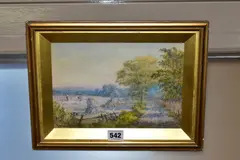 A harvest scene with figures by William Henry Vernon, watercolour on paper, sold Nov 2022