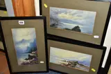 Comprising a coastal landscape by Edward H Vaughan, WATERCOLOUR, sold Nov 2022