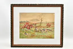 Full Cry by George Derville Rowlandson, watercolour, sold Nov 2022