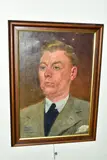 A head and shoulders portrait of a male figure by Ernest Ibbetson, 1944, oil on canvas, sold Nov 2022