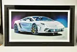 Lamborghini aventador by Roz Wilson, oil on canvas, sold Nov 2022