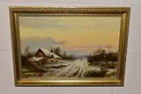 A winter landscape by Albert Edmund Gyngell, 1888, oil on canvas, sold Nov 2022