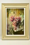 Uvas rojas ii by Jose Manuel Reyes, oil on board, sold Oct 2022