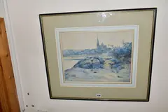 Treguier by Jules Lessore, pencil, sold Oct 2022