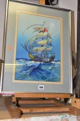 In quest of romance by William E Powell, watercolour, sold Oct 2022
